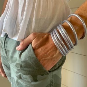 BudhaGirl Inspired Bracelets—set of 7 silver